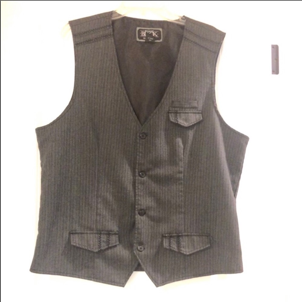 BUCKLE Grey Pinstriped Waistcoat Vest